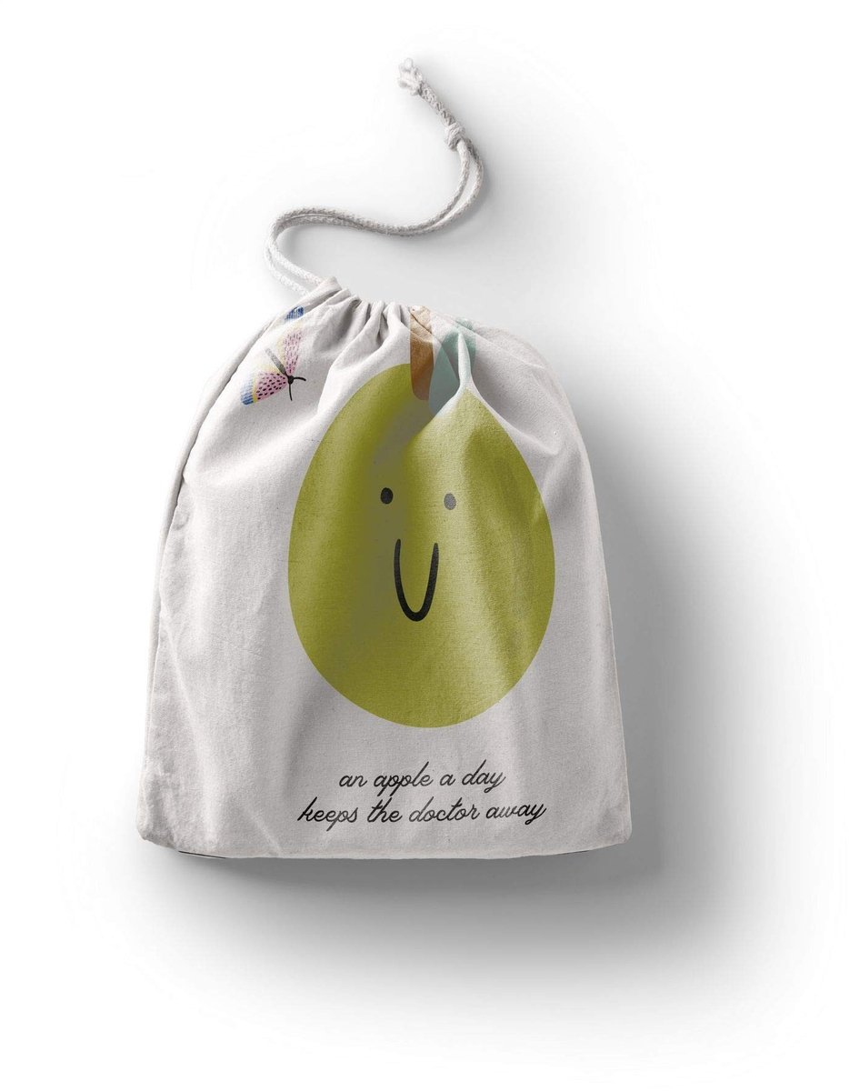 Omgoods - Bedrukte Katoenen Trekkoord Tas 40x50cm Herbruikbaar Multicolor