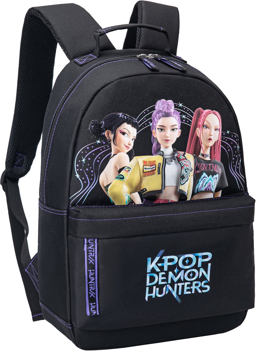 Kpop Demon Hunters Rugzak Meisjes – HUNTR/X Schooltas met Rumi, Mira en Zoey – 42 x 30 x 12 cm – 2 Vakken