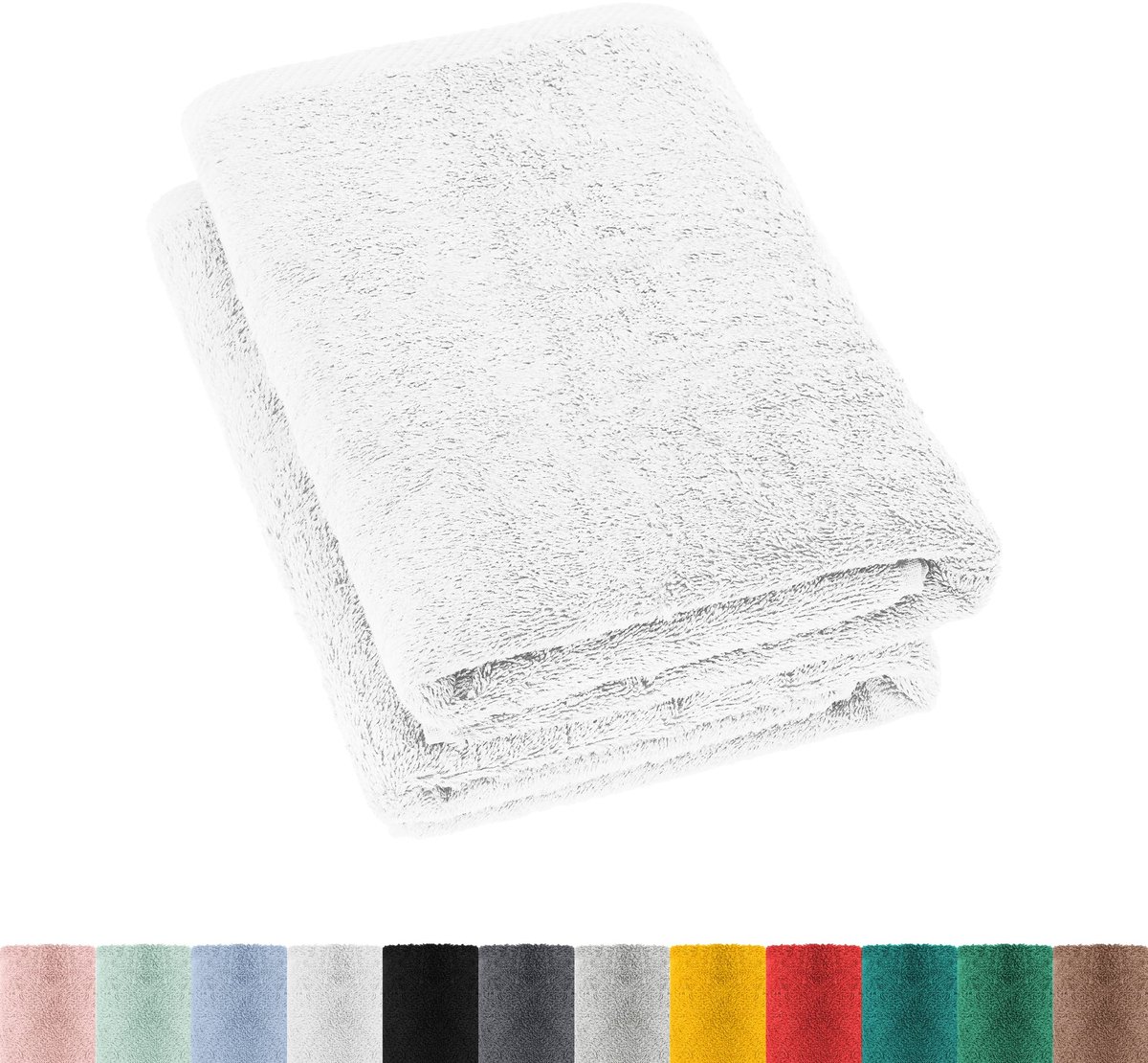 Omgoods - Set van 2 Badstof Douchehanddoeken 70 x 140 cm, Wit