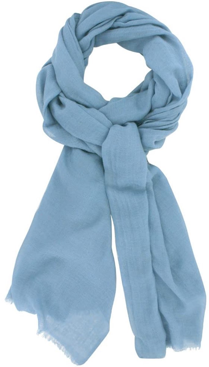 Omgoods - Effen Sjaal van Cashmere en Modal in Blauw