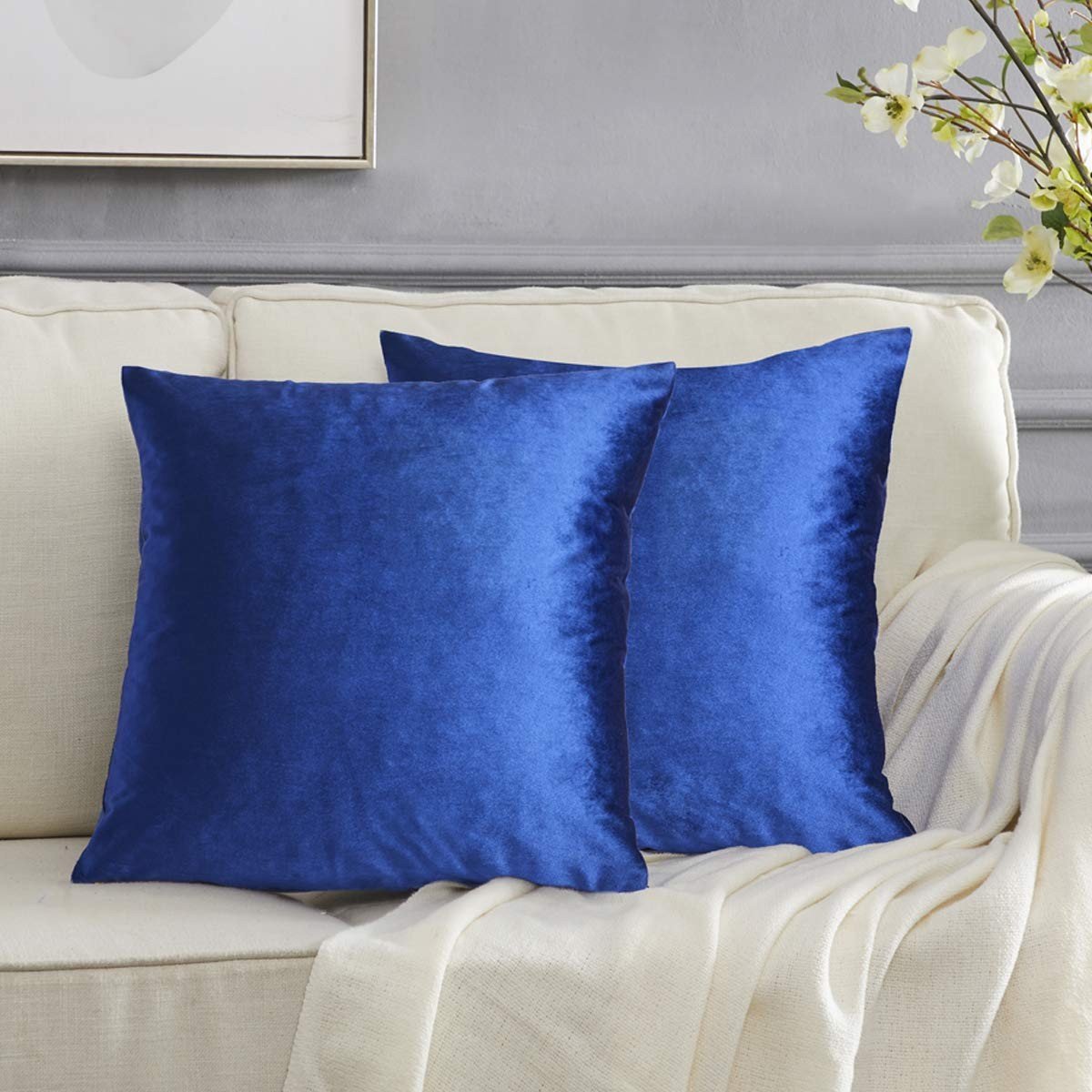 Omgoods - Set van 2 Luxe Velours Kussenhoezen 60x60 cm