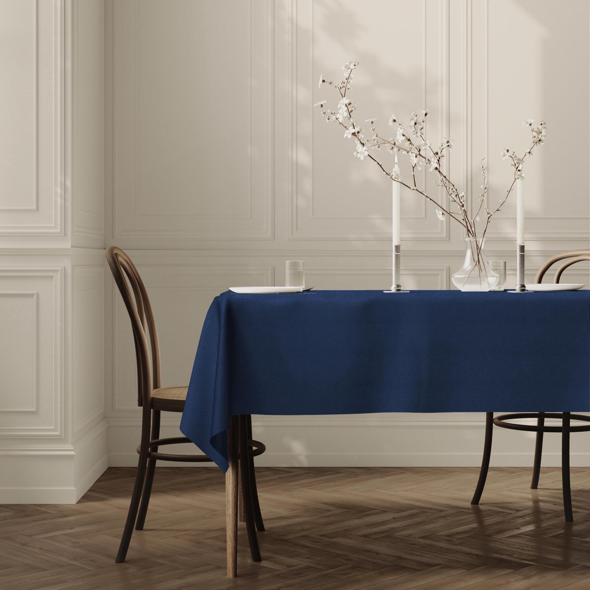 Omgoods - Rechthoekige Tafellaken van Polyester 140 x 200 cm in Blauw