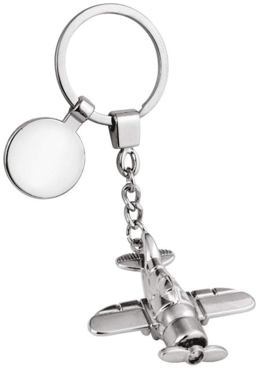Omgoods - Sleutelhanger in de Vorm van een Vliegtuig van Zilver