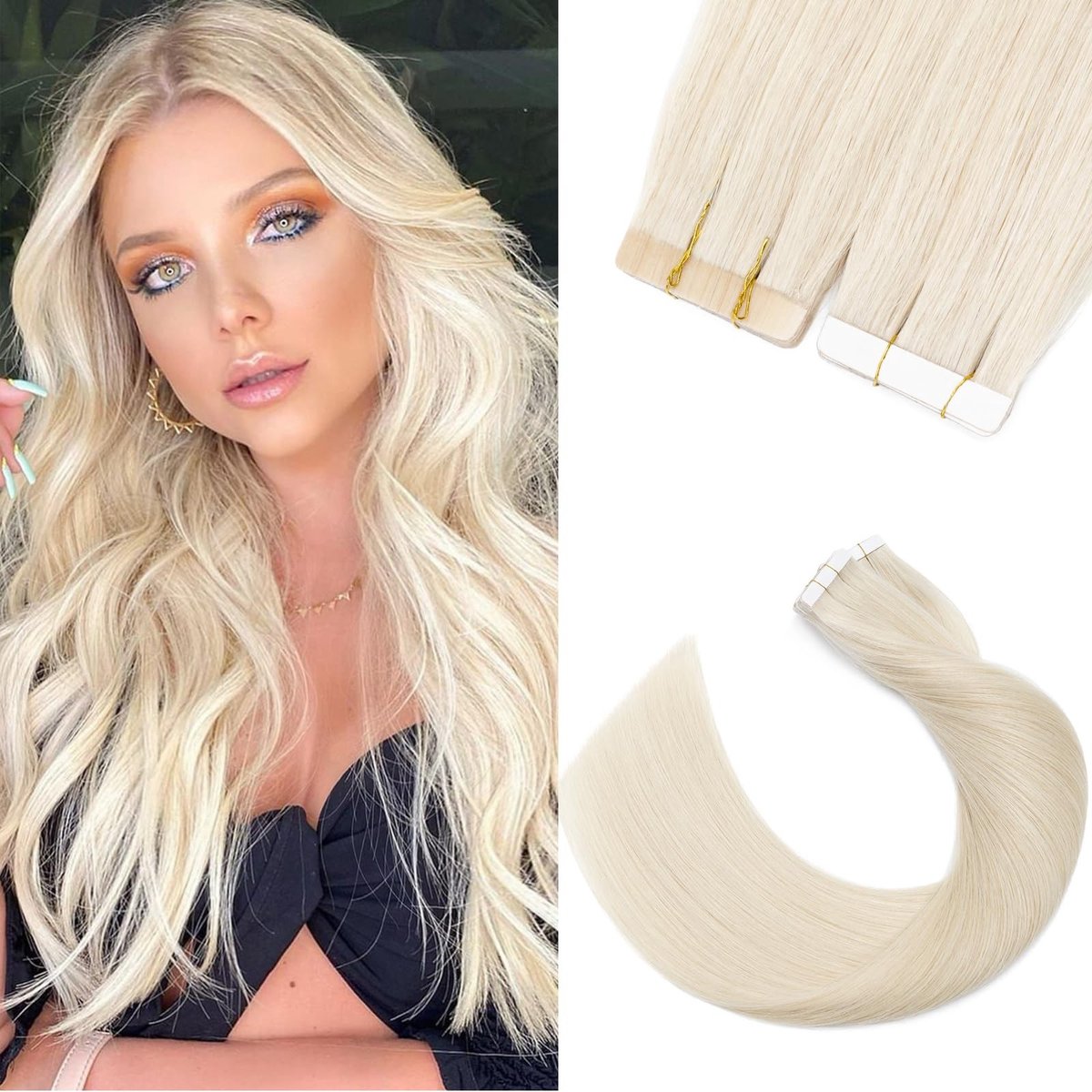 Omgoods - Tape-in Echte Haar Extensions - Licht Versie, 40 cm, 20 Stuks