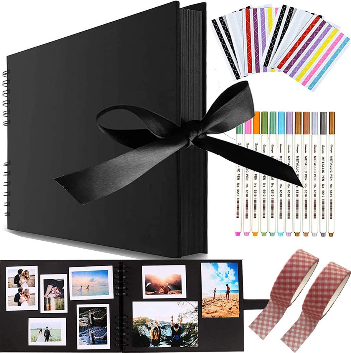 Omgoods - DIY Scrapbook met 80 Pagina's en 12 Metallic Stiften