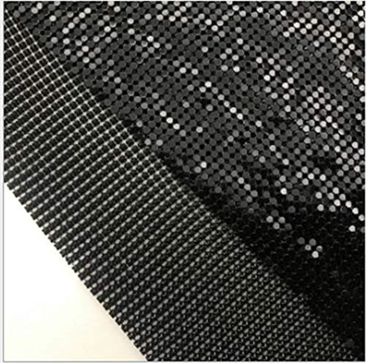 Omgoods - Sparkling Metal Mesh Stof voor Sieraadontwerp in Zwart