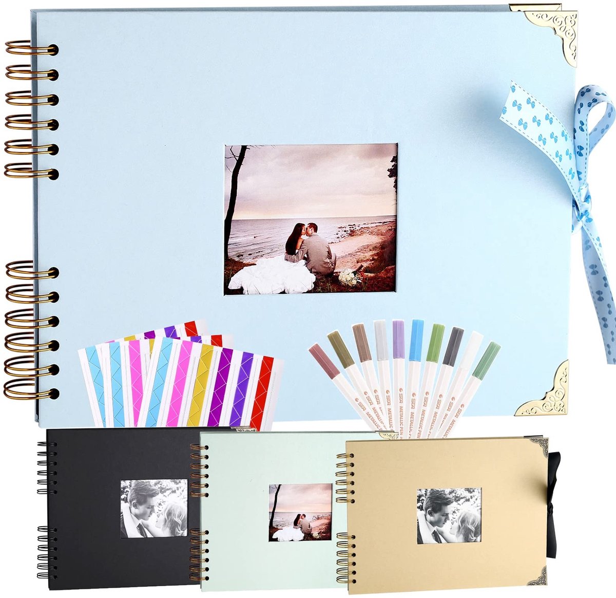 Omgoods - Traditioneel Blauw Fotoalbum voor 80 Foto's
