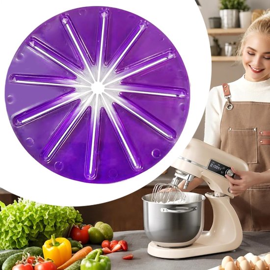 Mixer Kom Deksel - Spatbeschermer Keukenmixer - Schoon Maken - Universeel Passend Ontwerp - 14.5 x 14.5 cm - Paars — afbeelding 4