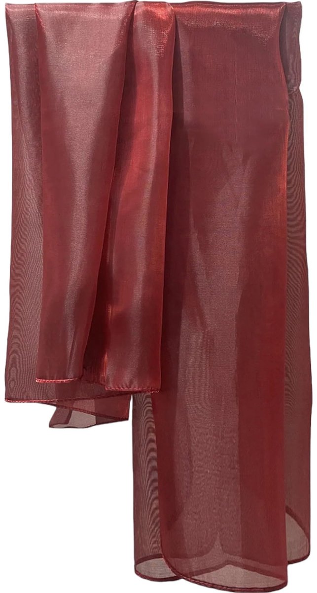 Omgoods - Iriserende Sjaal voor Avond- en Bruidsmode 170 cm - Donker Rood