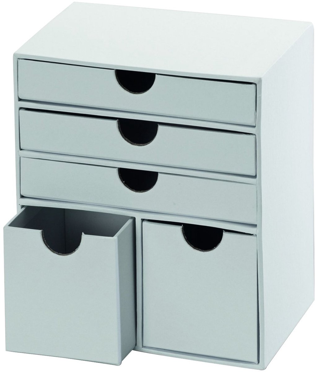 Omgoods - Kartonnen Ladebox met 5 Lades, Wit