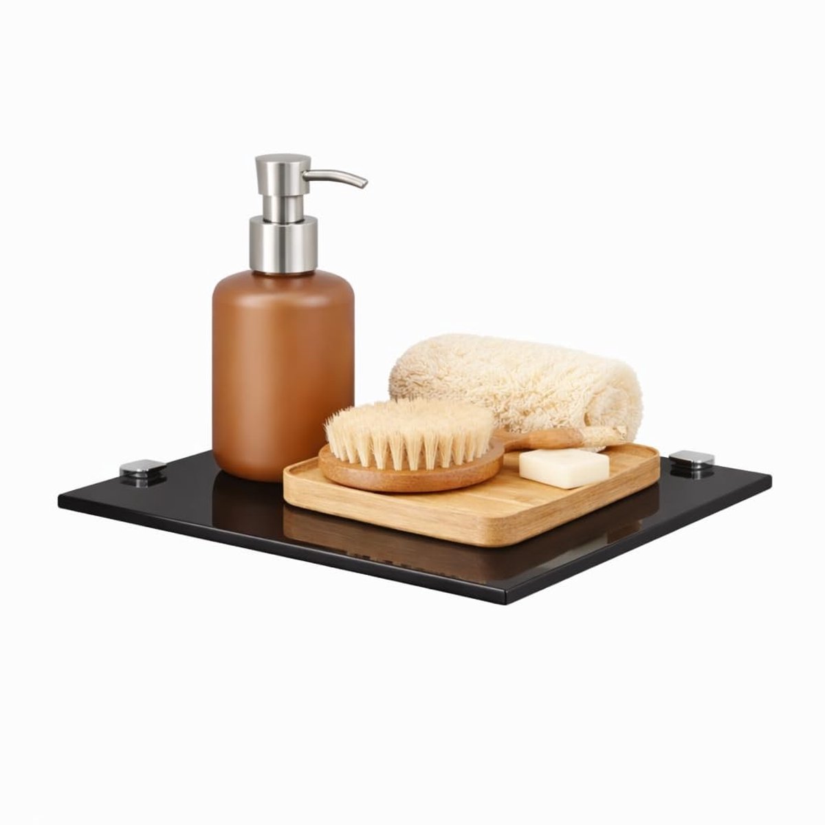 Omgoods - Glazen Hoekplank voor Badkamer met Veiligheidsglas