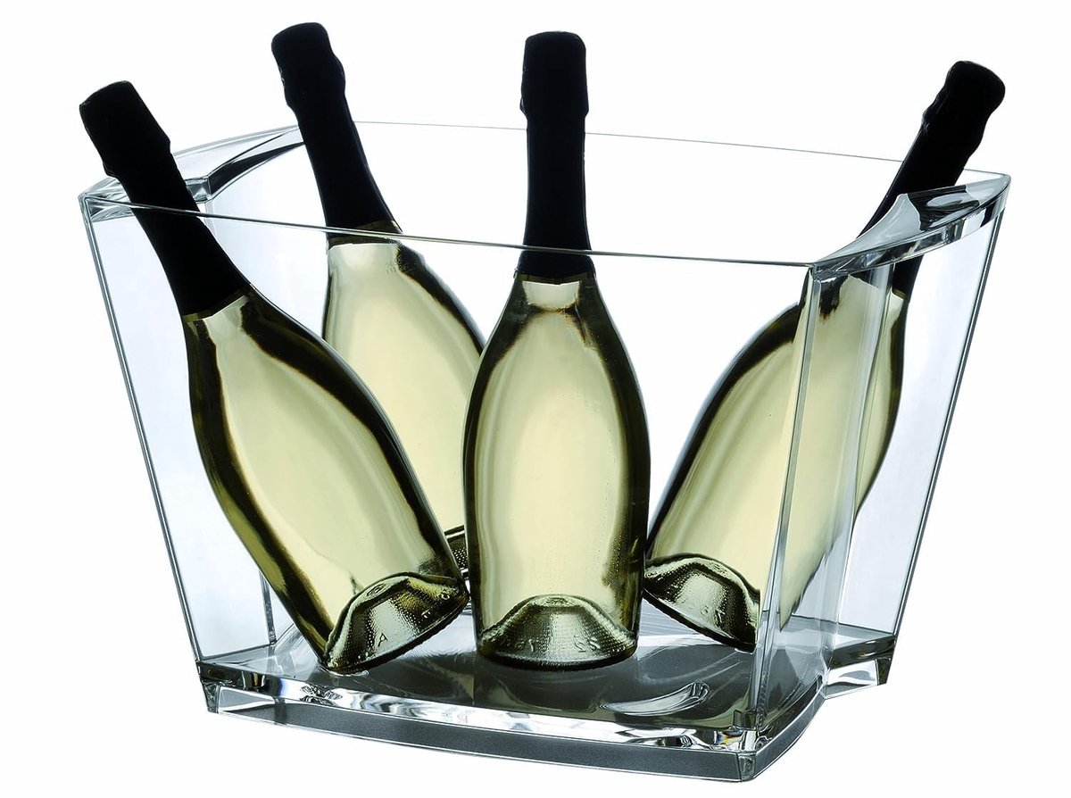 Omgoods - Transparante Champagnekom van Plexiglas voor 4-6 Flessen