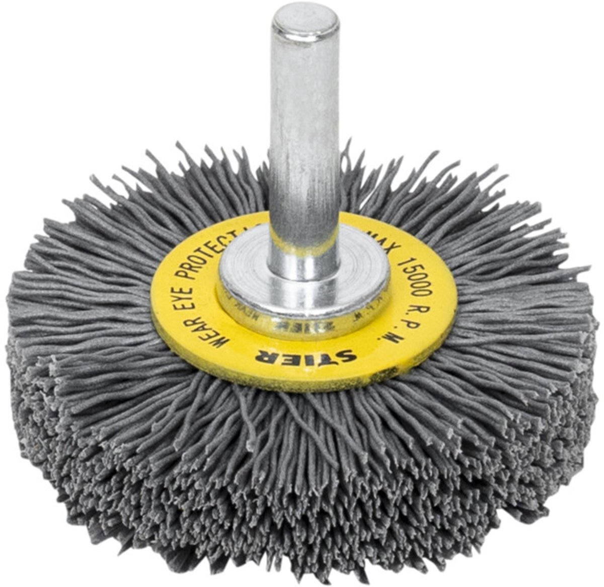STIER ronde borstel ø 50 mm, schacht-ø 6 mm, 0,6 mm, gegolfd, siliciumcarbide