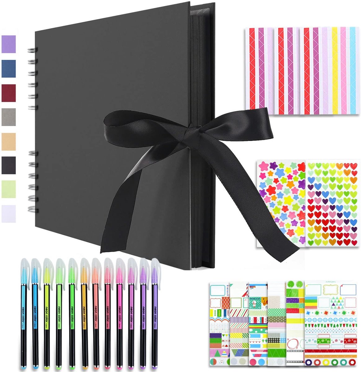 Omgoods - Scrapbook Kit met 80 Pagina's en Zijde Ribbons voor DIY Projecten