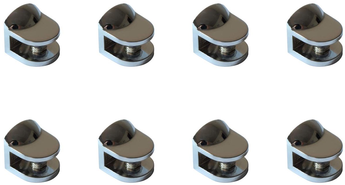 Omgoods - Set van 8 Metalen Glasklemmen met Curved Design