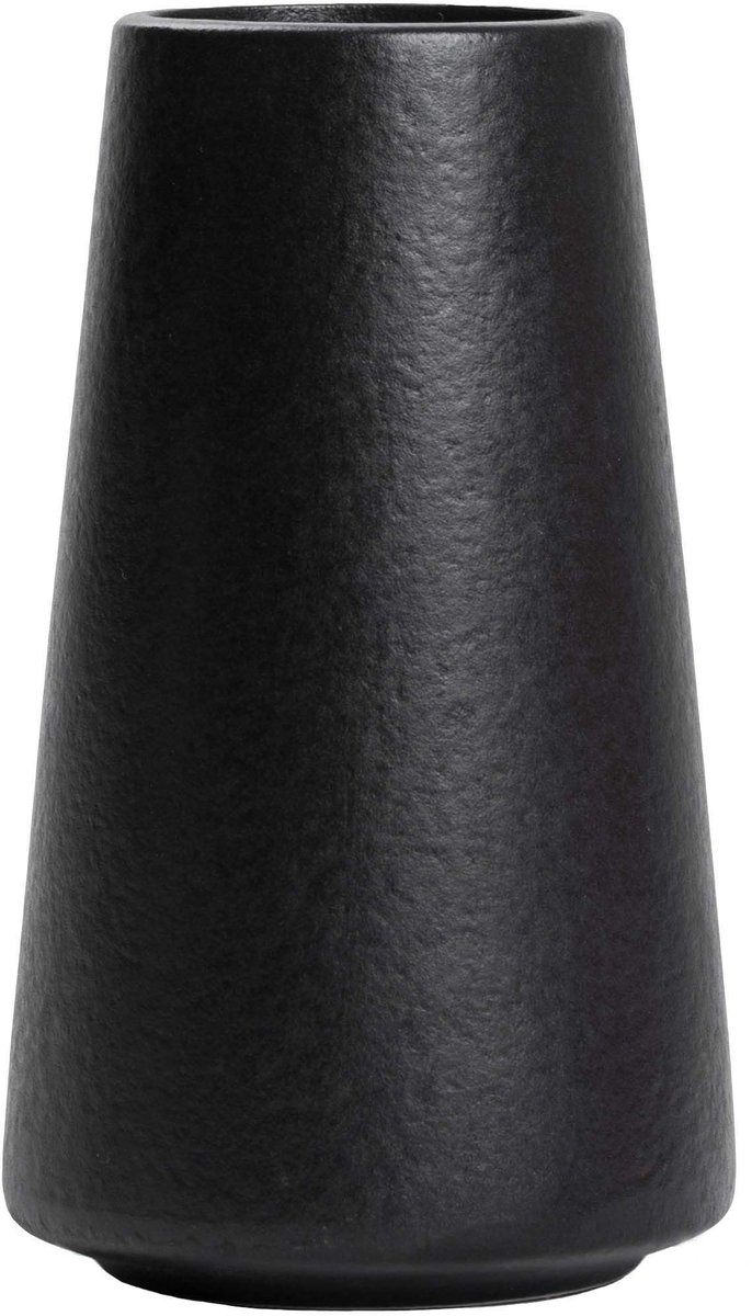 Omgoods - Minimalistische Zwarte Bloemenvaas van Keramiek 15cm