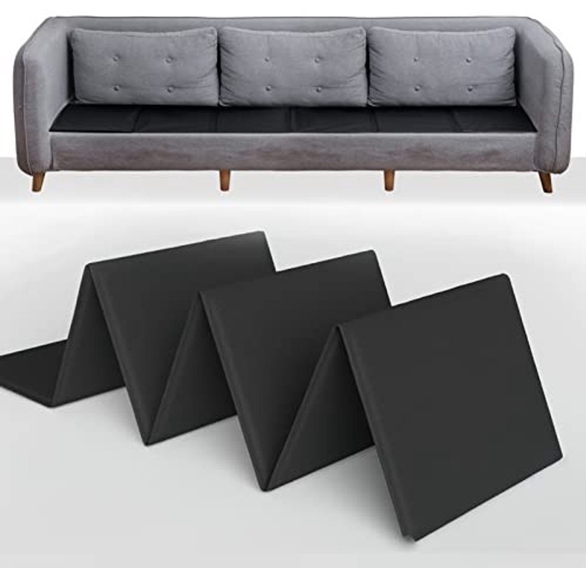Omgoods - Vervangkussens voor Hangbank, 168x45 cm, Zwart