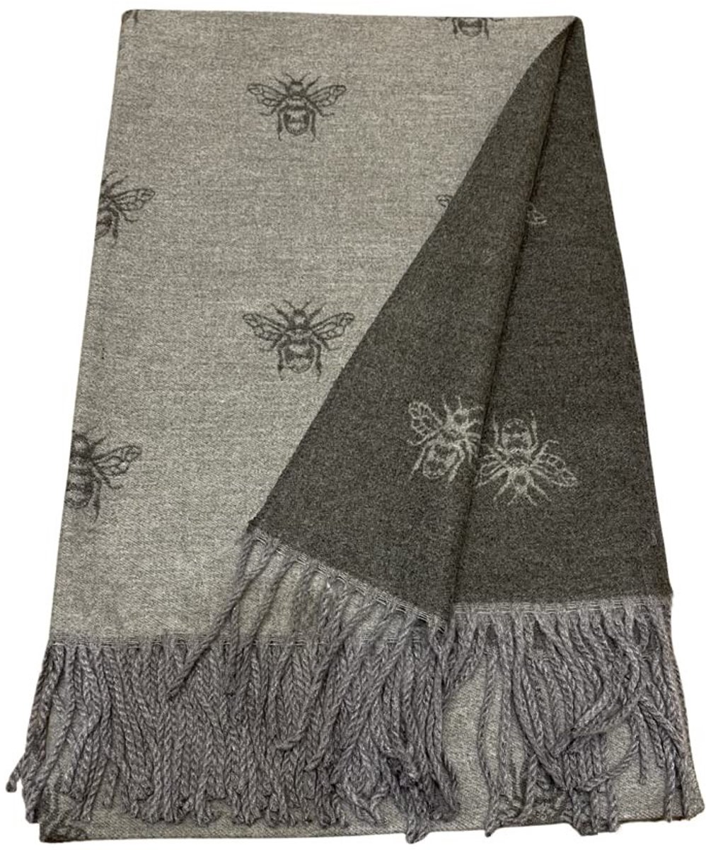 Omgoods - Warme Reversible Sjaal met Bijenprint voor de Winter