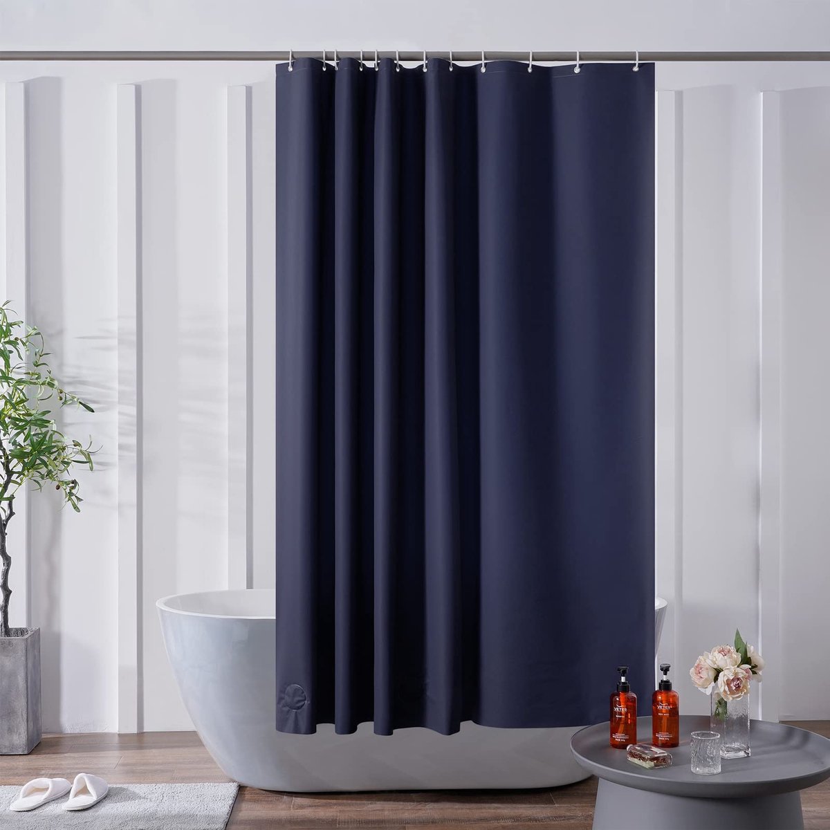 Omgoods - Furlinic Douchegordijn 180x180 cm - Donkerblauw, Waterdicht en Schimmelbestendig