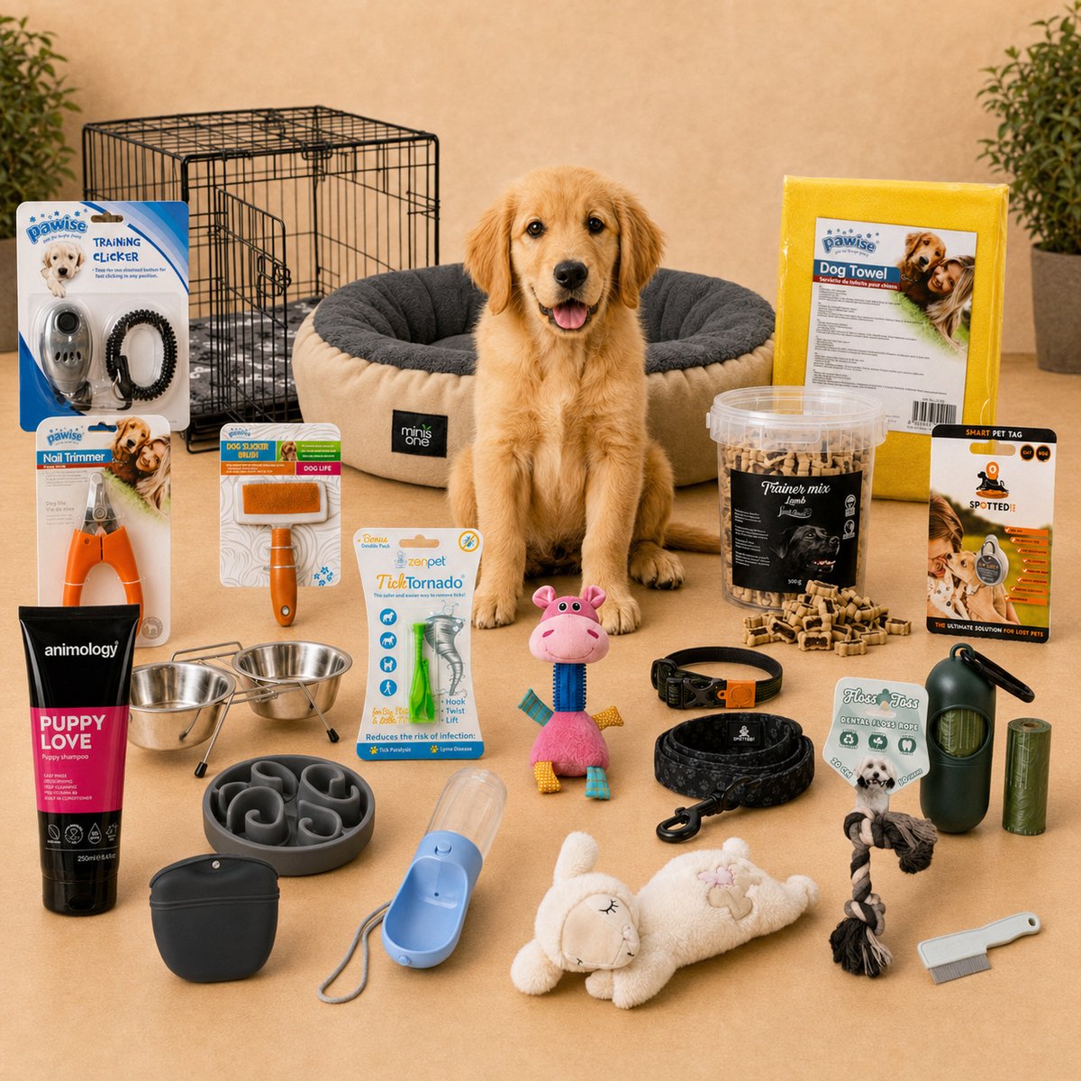 Puppy Pakket Hond met Bench Compleet 23-delig – Puppypakket Starterset met Speelgoed, Training en Verzorging thumbnail 6