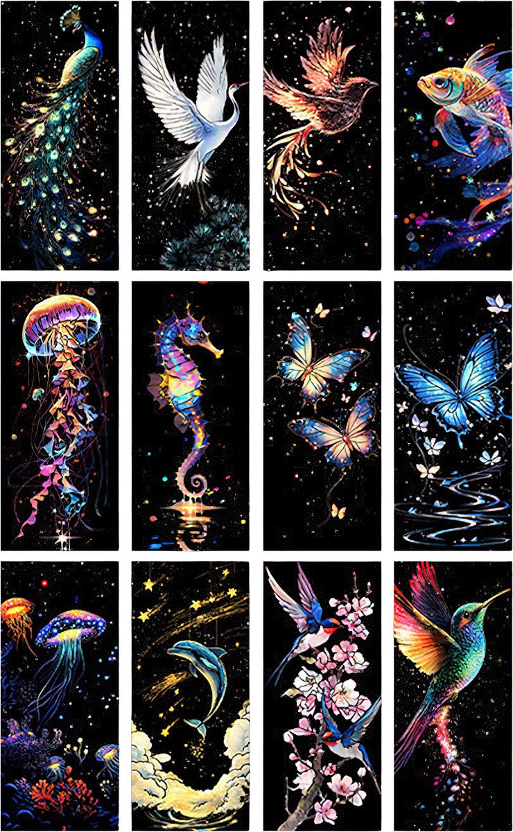 Ainy - Scratch Art magische dieren boeklegger | 12 krastekeningen incl kraspen | Kras tekeningen | Schilderen op kleuren kunst kraskaart | hobby & creatief voor volwassenen en kinderen | Knutselen - ontspanningspakket
