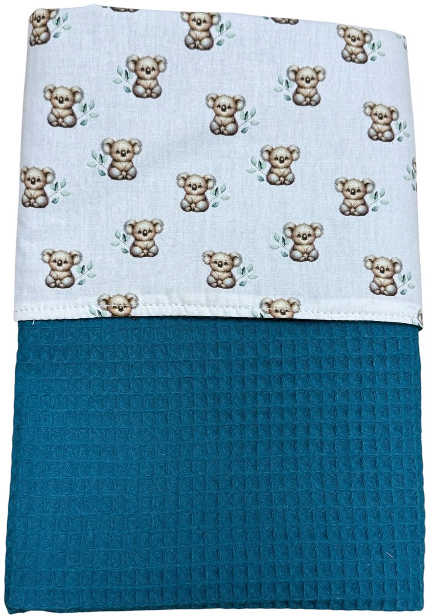 Baby deken kinderwagen deken wieg deken petrol koala 60 x 90 cm