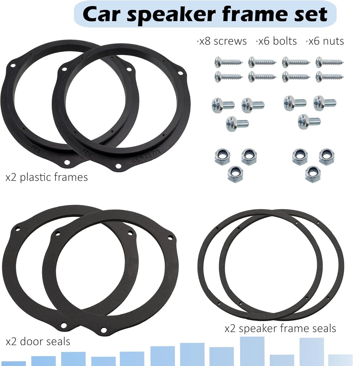 SnelShoppen - Set van 2 Adapters/Houders voor Speakers Ø165 mm voor Auto's | Geschikt voor Opel Corsa D, Dacia Dokker Lodgy Sandero, Fiat Panda, Peuge