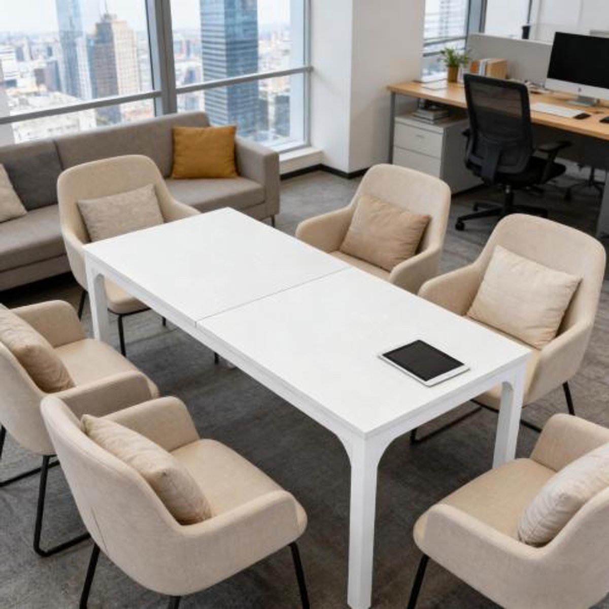 DESMIU Eettafel - Rechthoekige Tafel Voor 6 Tot 8 Personen - Voor Eetkamer En Vergaderruim