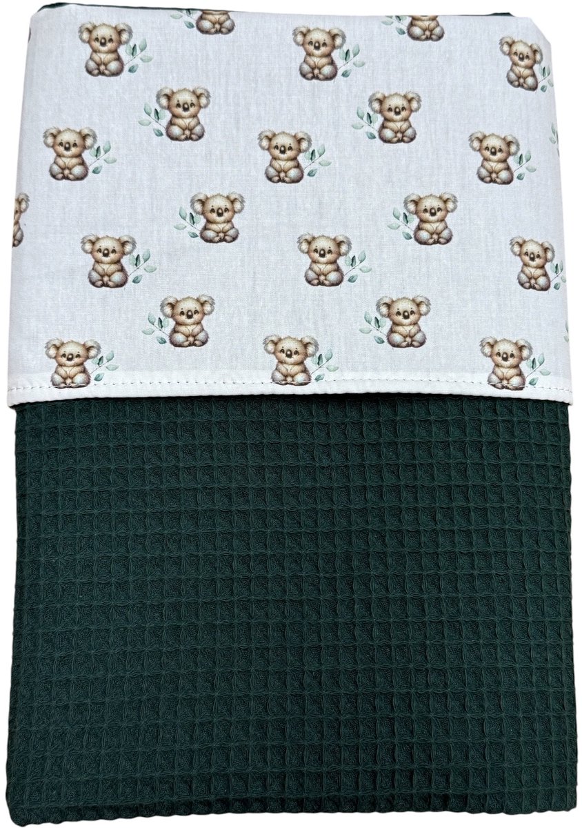 Baby deken kinderwagen deken wieg deken donker groen koala 60 x 90 cm