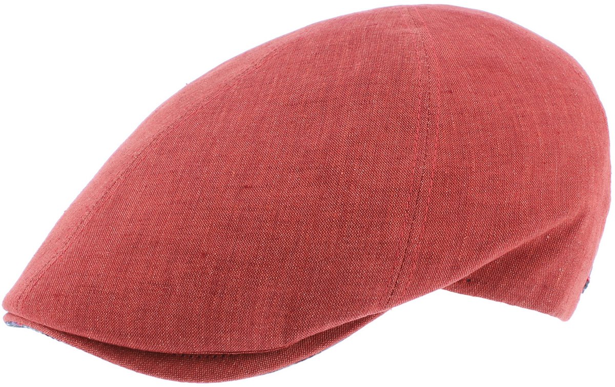 Herman casquette plate unie rouge de fabrication italienne avec dessous de la visière imprimée