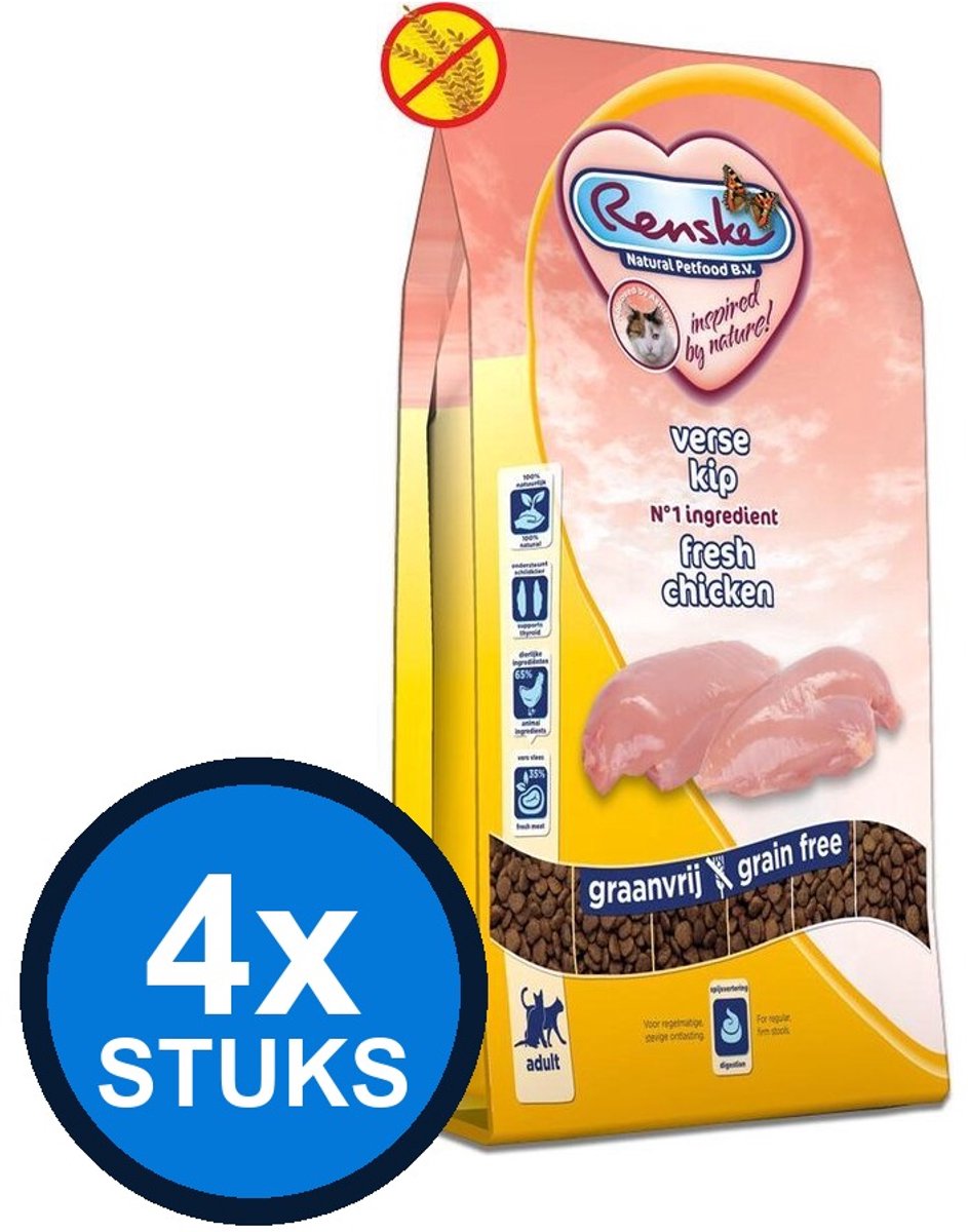 Renske Renske - Super Premium droog kat adult kip 1,5kg - Kattenvoer - 1.5 kg