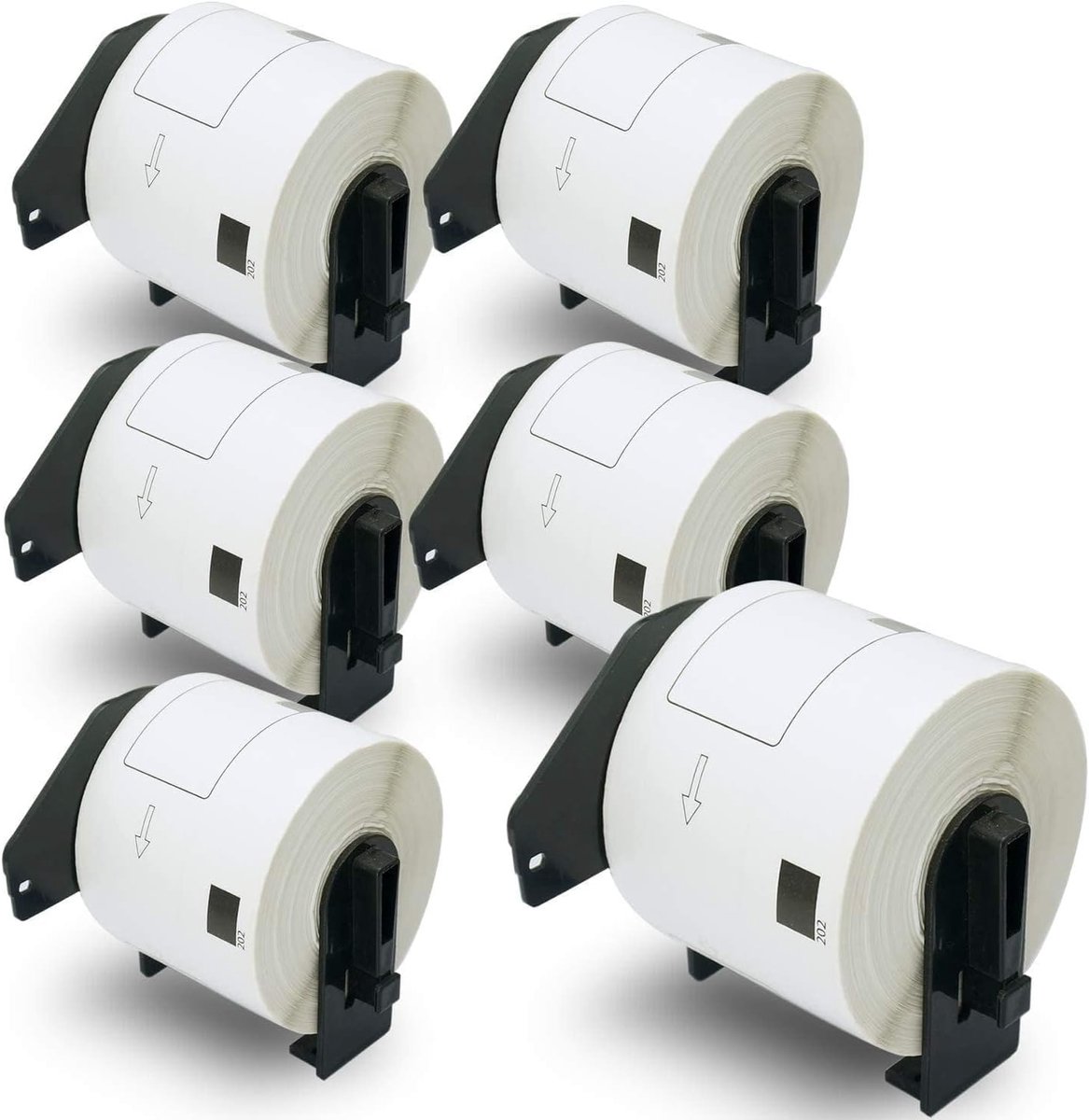 SnelShoppen - 6 Rollen Thermische DK-11202 Labels 62mm x 100mm - 1800 Verzending Labels voor QL-Label Printers - Hecht Sterk op Elke Oppervlak