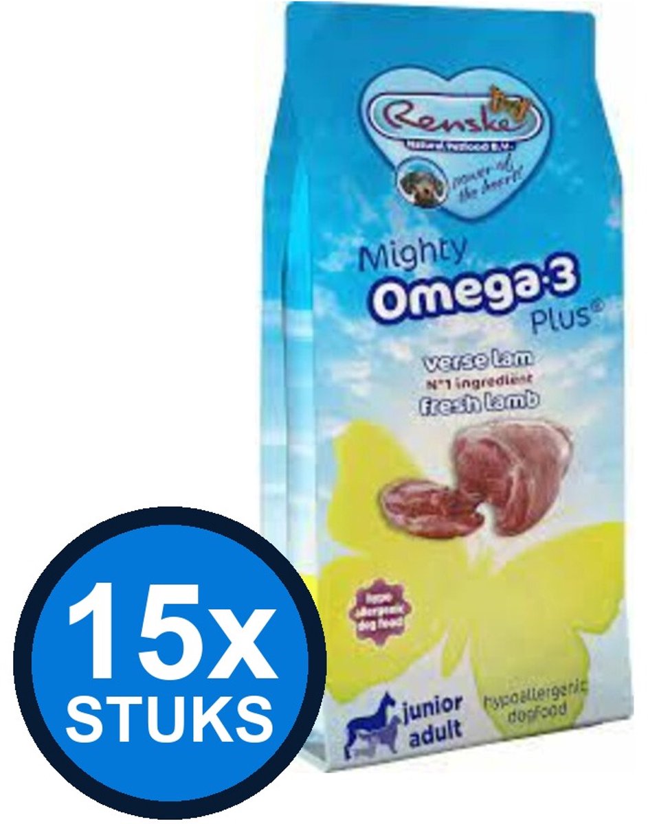 Renske Renske - Mighty Omega-3 Plus lam 600gr - Hondenvoer - 600 g