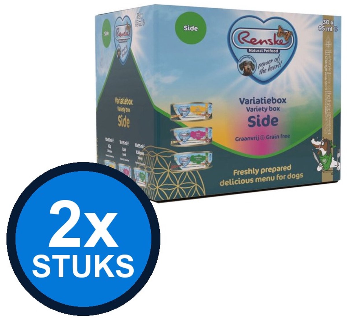 Renske Renske - Vers hond variatiebox Side graanvrij 30x95gr - Hondenvoer Natvoer - 2.85 kg