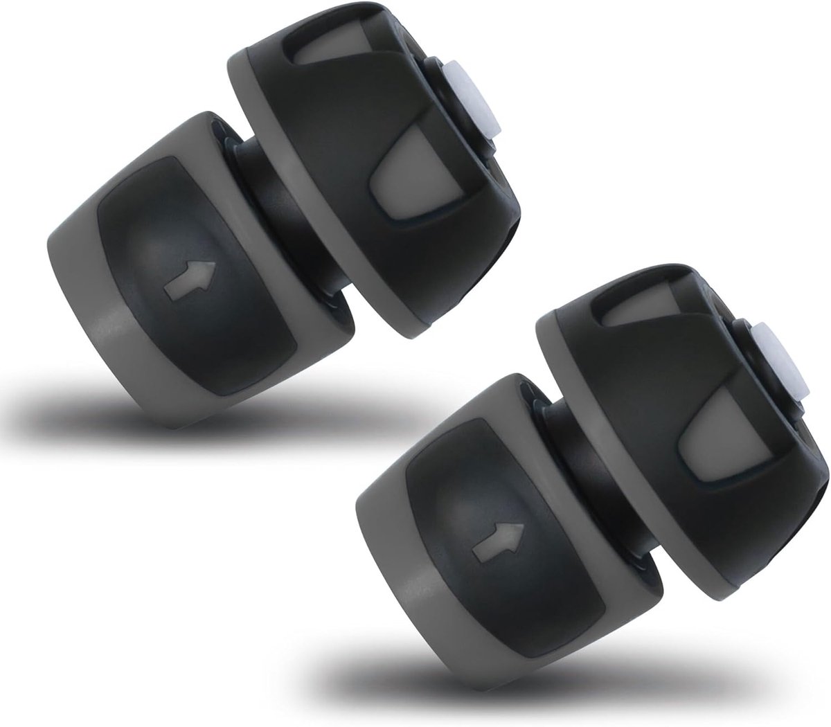 SnelShoppen - 2 x Tuinslang Aansluitstukken 19 mm met Aquastop, Set van 2 Slangverbindingen voor Tuinslang, Snelle Verbinder, Slangadapter (Anthraciet