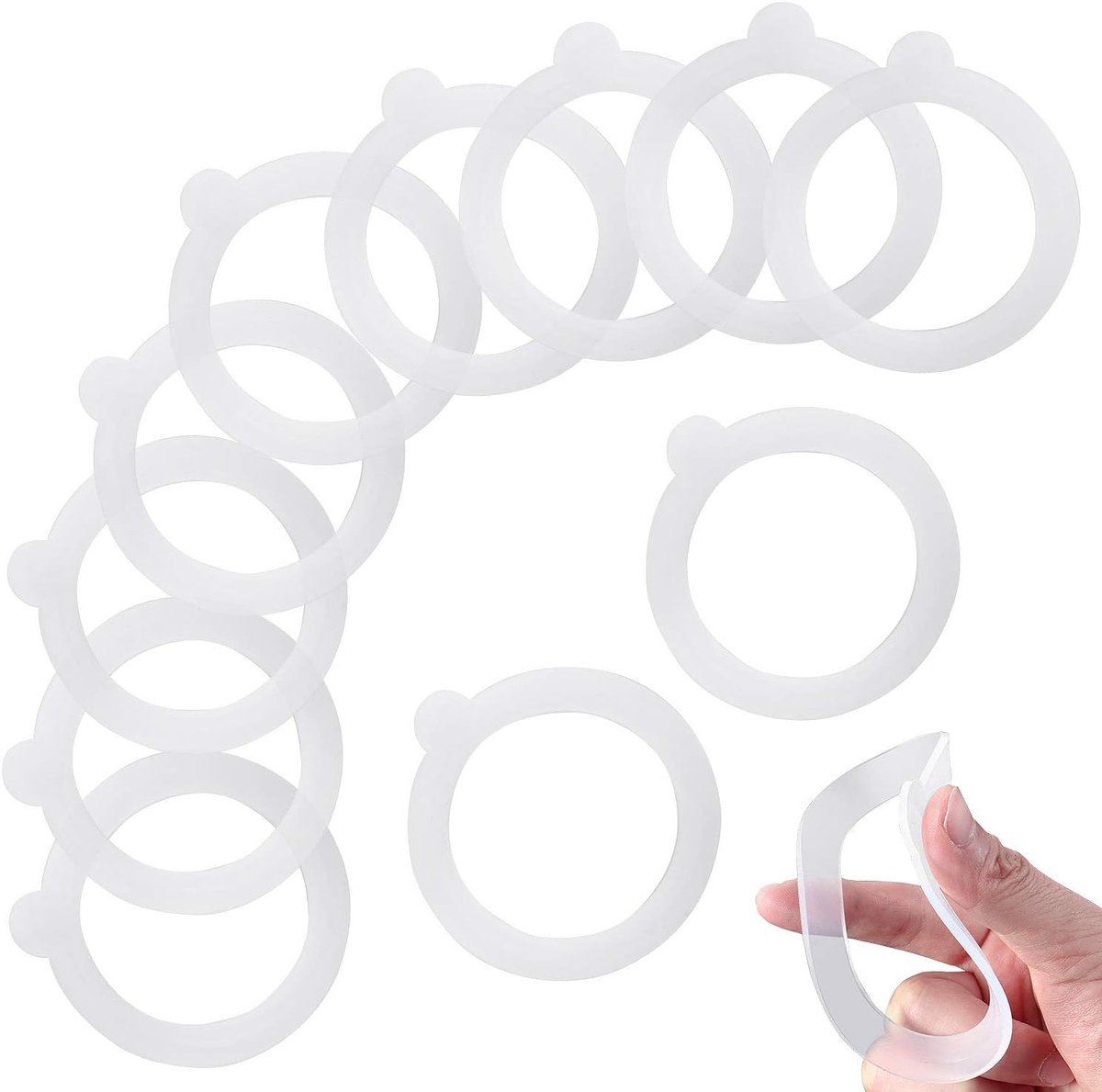 SnelShoppen - Pack van 12 Silicone Jars Gasket Seals, Lekvrije Airtight Silicone Sealing Ringen 9.6 x 9.6 cm voor Glazen Inmaakpotten 0.35/0.5/1/1.5/2