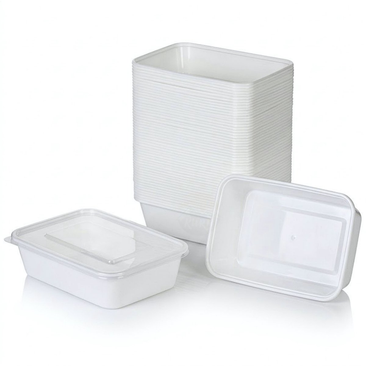 KURTT 100x Meal Prep Bakjes met Deksel - Plastic Bakjes 500ml Magnetronbestendig - Herbruikbaar & Vaatwasserbestendig - BPA-vrij