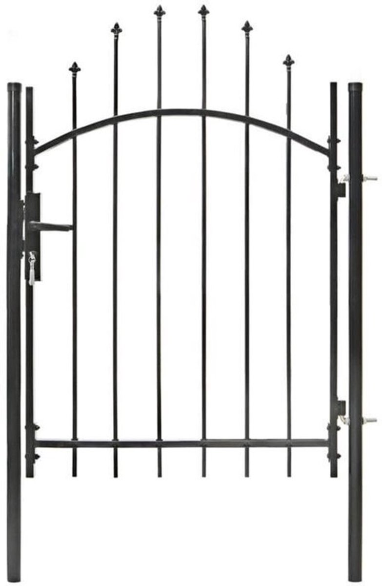 Tuinpoort – Tuindeur – Tuingaas – Hek – Poort – Zwart Stalen Design – 1x1,5 Meter – Eenvou