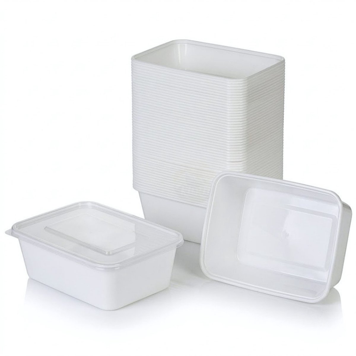 KURTT 100x Meal Prep Bakjes met Deksel - Plastic Bakjes 750ml Magnetronbestendig - Herbruikbaar & Vaatwasserbestendig - BPA-vrij