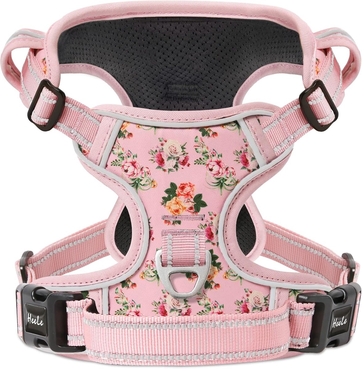 SnelShoppen - Dog Harness voor Kleine Honden - No Pull Verstelbare Anti-Trek Harnassen met Handvat en Reflecterende Accenten voor Buitenactiviteiten,