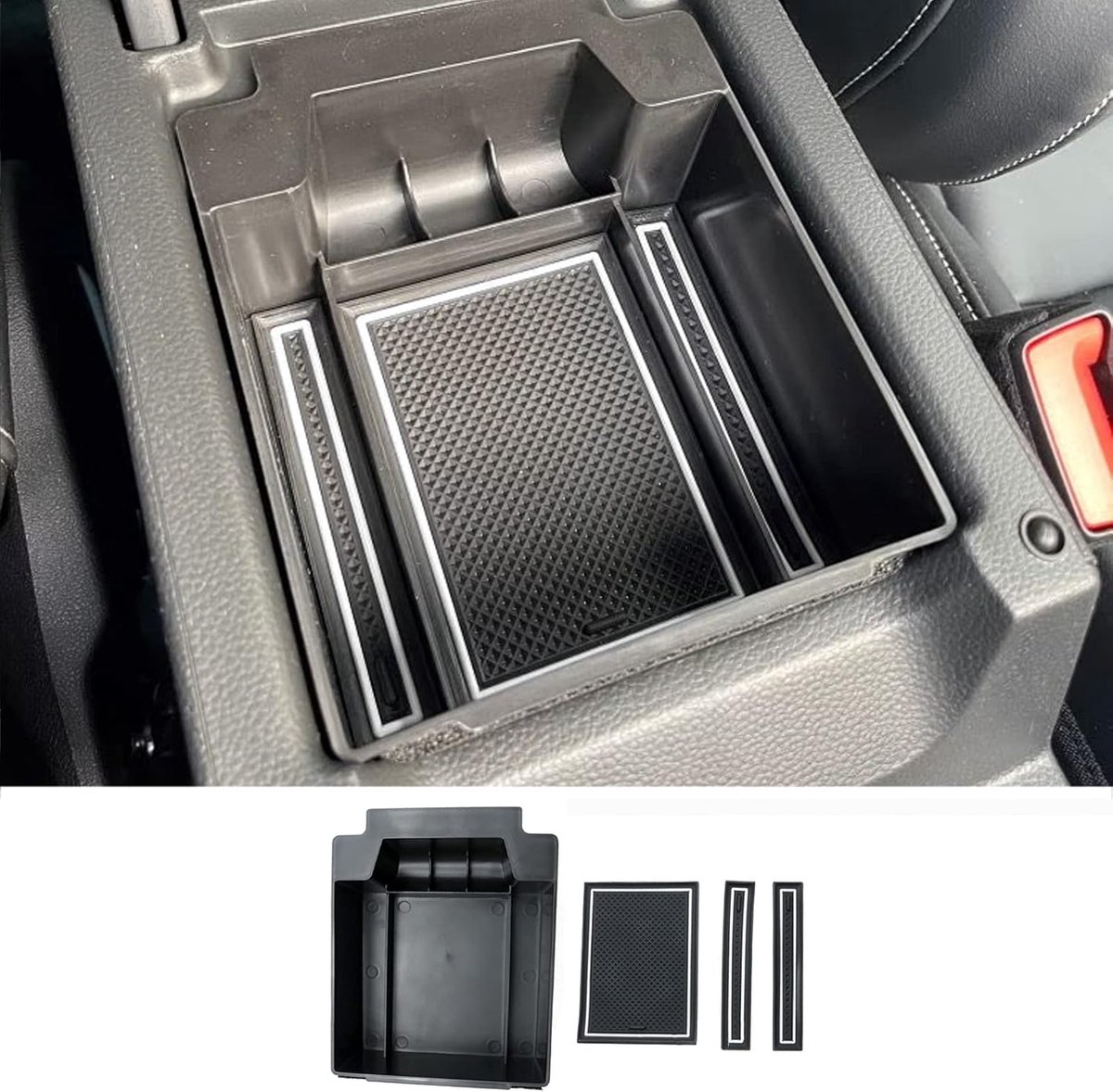 SnelShoppen - Multifunctionele Opbergdoos voor Seat Ateca, Center Console Organizer, Armsteun, Handschoenenkastje, Hoogwaardige ABS Plastic, Waterdich