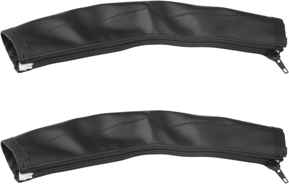 SnelShoppen - 2 stuks universele handgreepbescherming voor kinderwagen, PU-leer, zwart, waterdicht, stofdicht, eenvoudig te installeren, perfecte kind