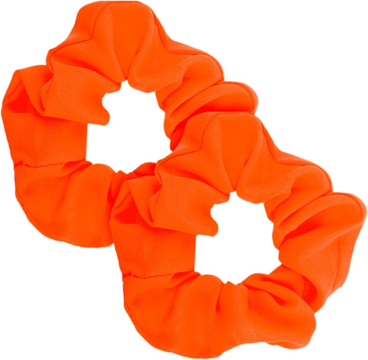 Thijox - 2 Stuks 80s Neon Haar Scrunchies Grote Scrunchies Oranje Elastische Haarbanden Paardenstaart Houder voor Vrouwen en Meisjes, Perfect voor Hal