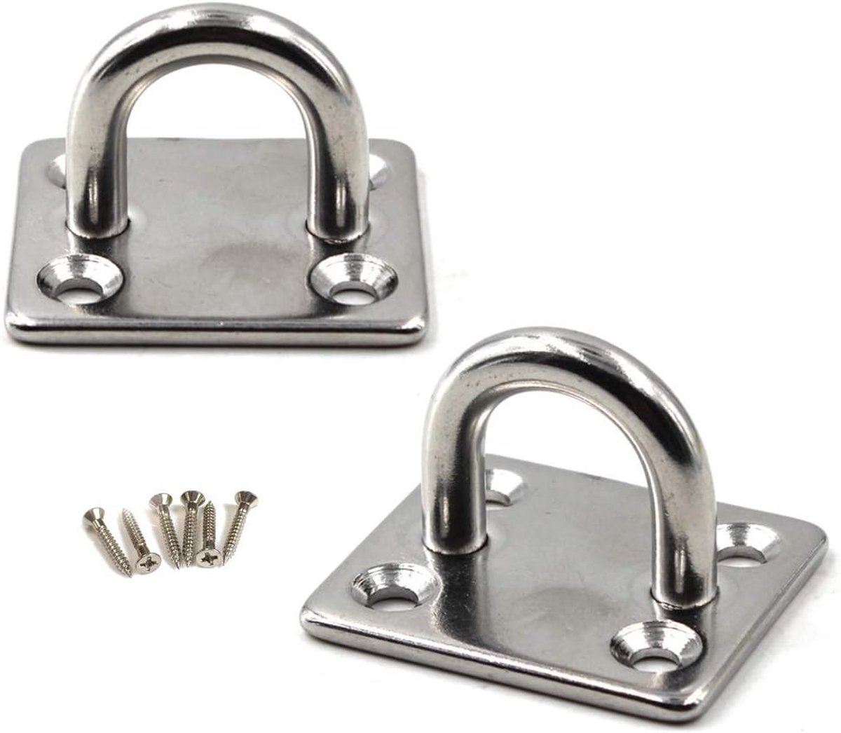 SnelShoppen - M10 Hanghaak voor Plafond en Wand van Roestvrij Staal 304 - Set van 2 met Schroeven - Ideaal voor Yoga, Hammock en Sportaccessoires