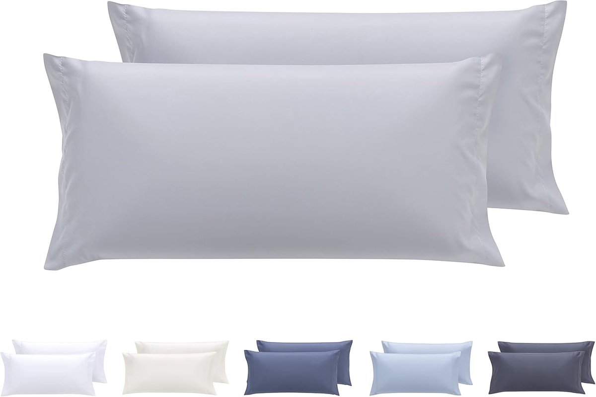 SnelShoppen - Set van 2 Kussenslopen, Extra Zacht Microfiber, Hypoallergene Kussenhoezen 70 x 40 cm, Lichtgrijs voor Slaapkamer, Woonkamer en Kinderka