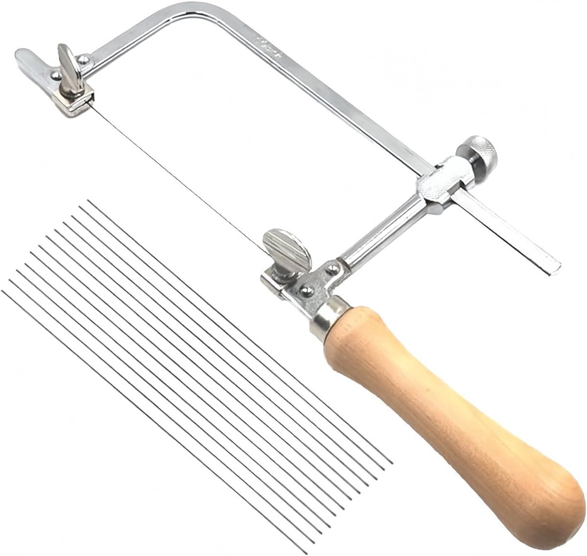 Verstelbare Jigsaw met 12 Scroll Saw Blades voor Hout, Metaal en Sieradenbewerking - Handzaag en Draadzaag voor Precisiewerk