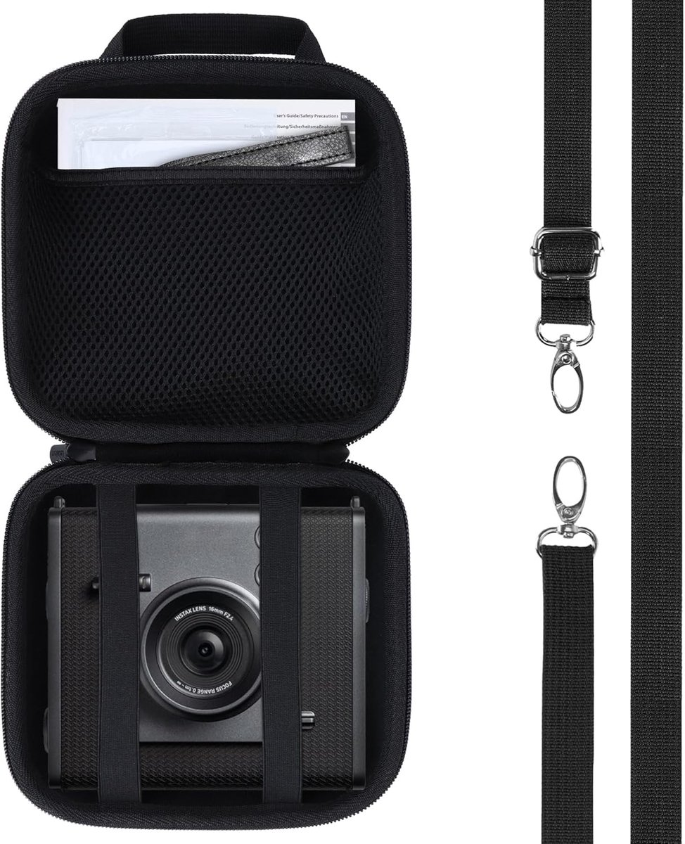 SnelShoppen - Hard Case voor Wide EVO Instant Camera - Zwart - Bescherming, Comfort en Mobiliteit voor Fotografie, Reizen, Feesten