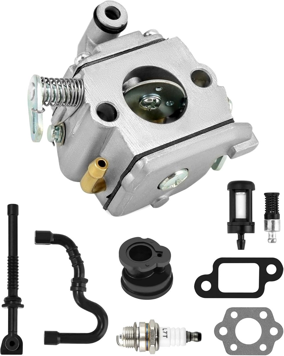 SnelShoppen - Carburettor Kit voor Chainsaw en Lawnmower Accessoires, Hoogwaardige Metaal, Geschikt voor MS170 MS180 017 018, Inclusief Extra Onderdel