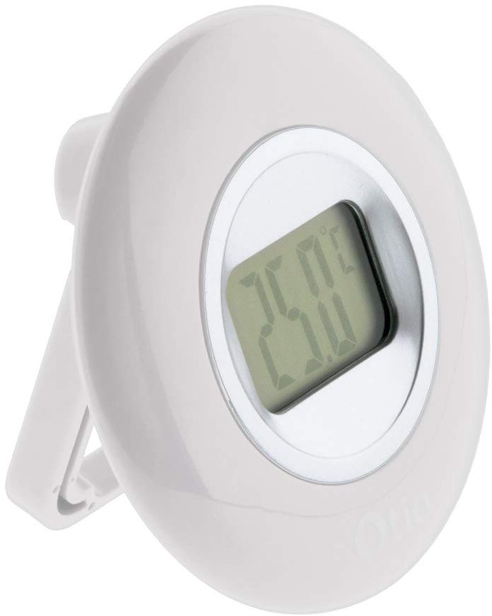 SnelShoppen - Ø77 LCD Thermometer - Wit - Digitale Temperatuurmeter - Binnengebruik - Wandmontage - Celsius en Fahrenheit - Moderne Design - Voor Thui