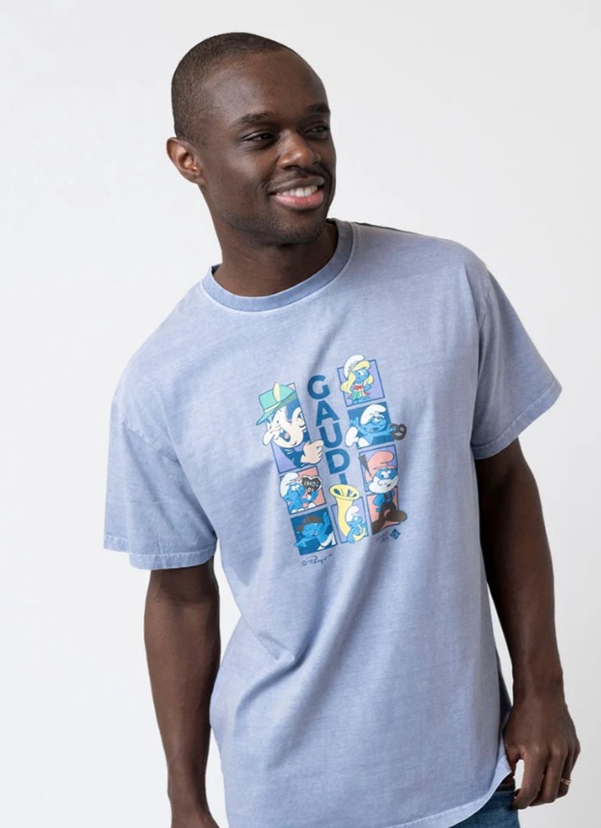 T-Shirt - Volksfest-Gaudi - Blauwgrijs - De Smurfen in Bayern - Maat M